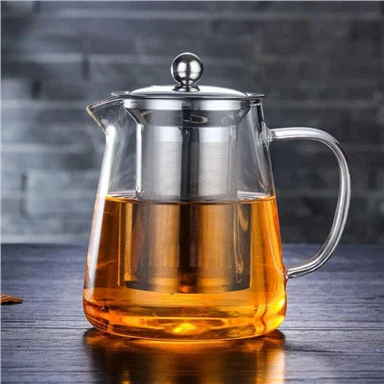 Teapot tal-Ħġieġ Borosilikat Għoli ta '350ml B'Infuser