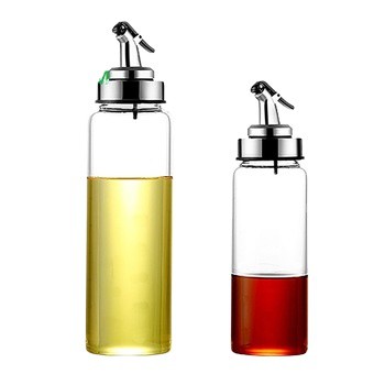 Bejgħ bl-ingrossa trasparenti aħdar vojt tal-kċina Flixkun taż-żejt li jittiekel Flixkun taż-żejt taż-żebbuġa 300Ml 500Ml tal-ħġieġ flixkun